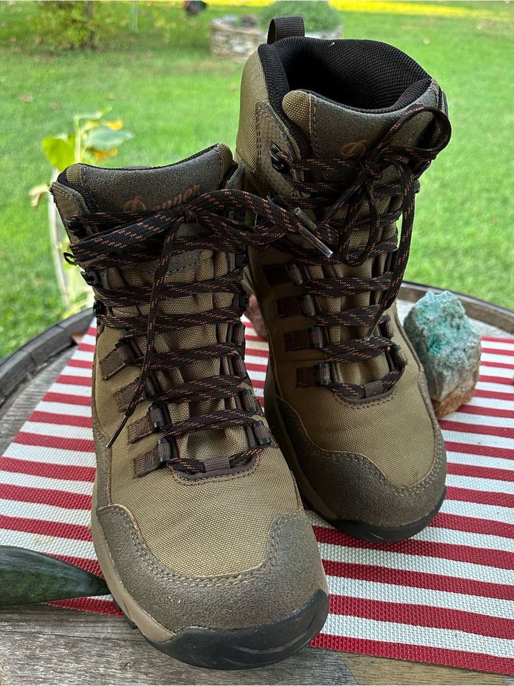 Like NEW Danner Olive and Brown Men's Hiking Boots